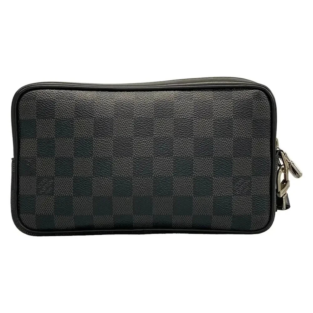 Louis Vuitton Alpha Clutch Bag N60182 Dark Gray Black